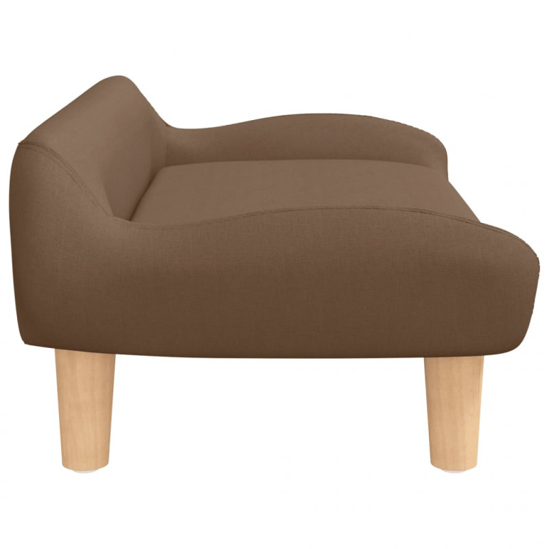 Sofa dla dzieci, brązowa, 70x40x24 cm, obita tkaniną