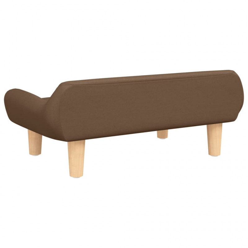 Sofa dla dzieci, brązowa, 70x40x24 cm, obita tkaniną