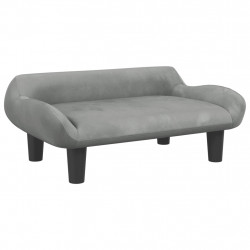 Sofa dla dzieci, jasnoszara, 70x40x24 cm, aksamit