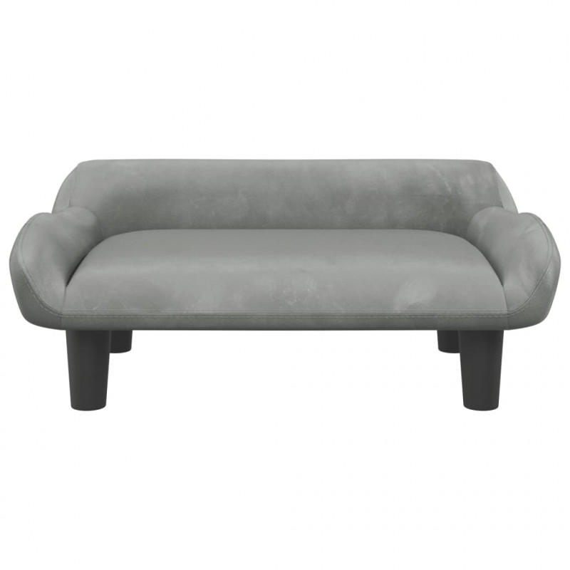 Sofa dla dzieci, jasnoszara, 70x40x24 cm, aksamit