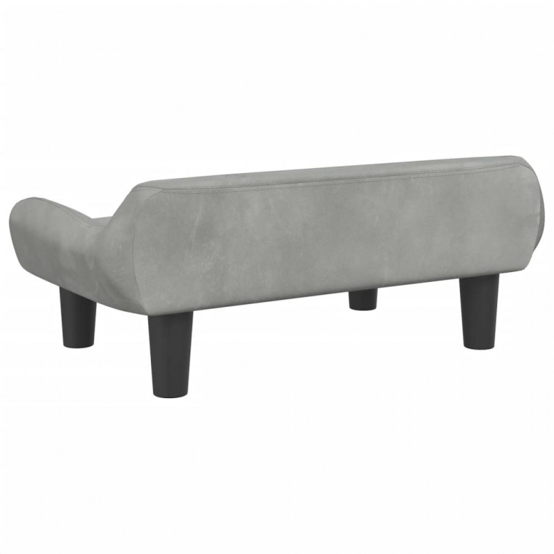 Sofa dla dzieci, jasnoszara, 70x40x24 cm, aksamit