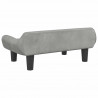 Sofa dla dzieci, jasnoszara, 70x40x24 cm, aksamit
