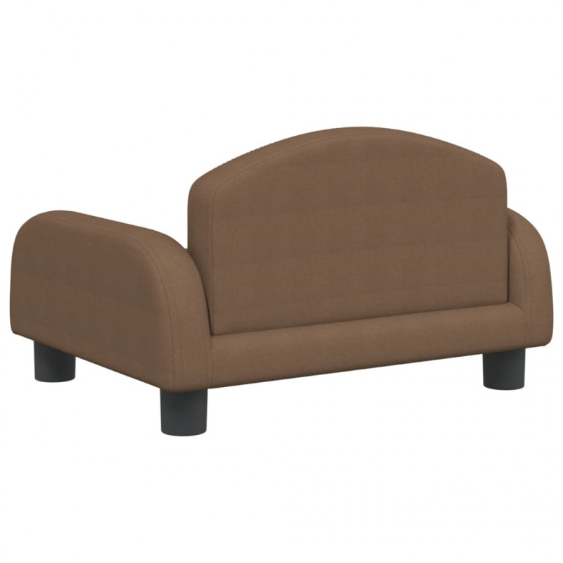 Sofa dla dzieci, brązowa, 50x40x30 cm, obita tkaniną