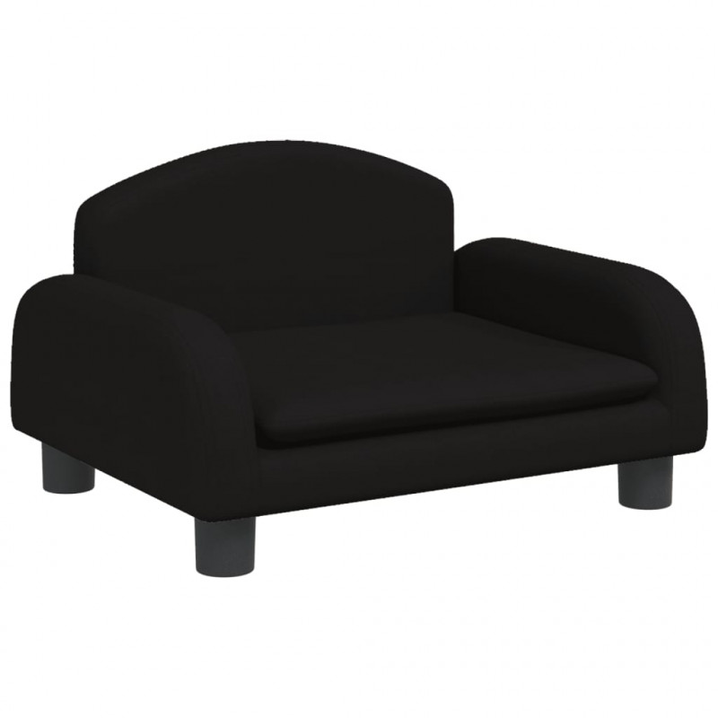 Sofa dla dzieci, czarna, 50x40x30 cm, obita tkaniną