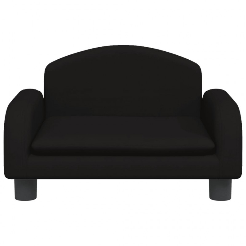 Sofa dla dzieci, czarna, 50x40x30 cm, obita tkaniną