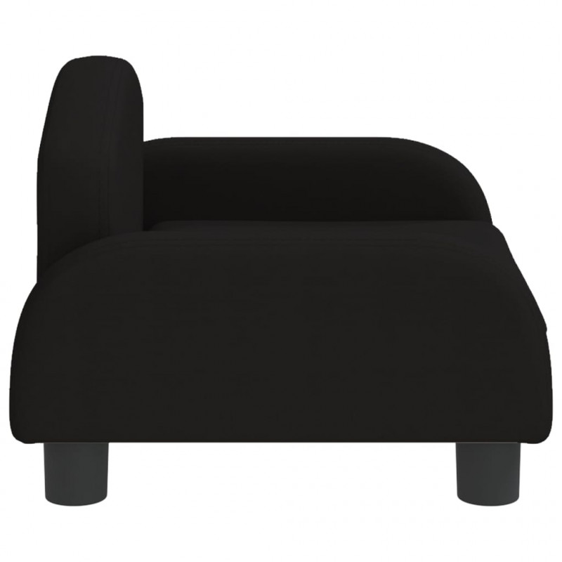 Sofa dla dzieci, czarna, 50x40x30 cm, obita tkaniną
