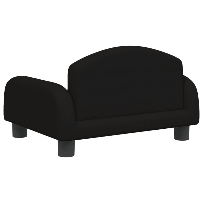 Sofa dla dzieci, czarna, 50x40x30 cm, obita tkaniną