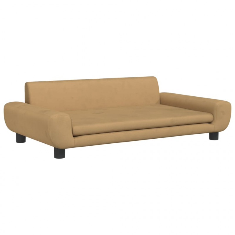 Sofa dla dzieci, brązowa, 100x54x33 cm, aksamit