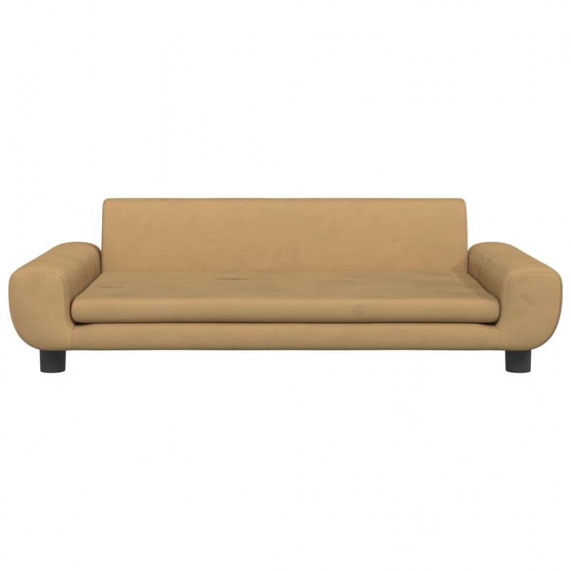 Sofa dla dzieci, brązowa, 100x54x33 cm, aksamit