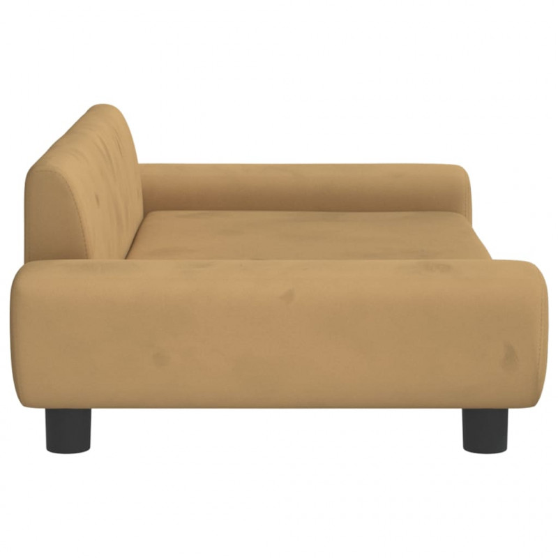 Sofa dla dzieci, brązowa, 100x54x33 cm, aksamit