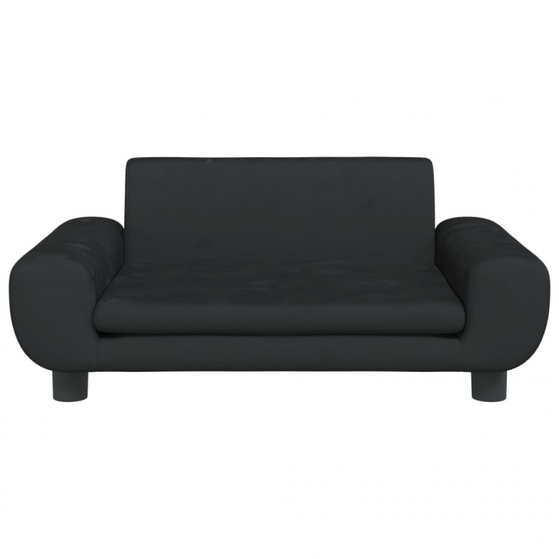 Sofa dla dzieci, czarna, 70x45x33 cm, aksamit