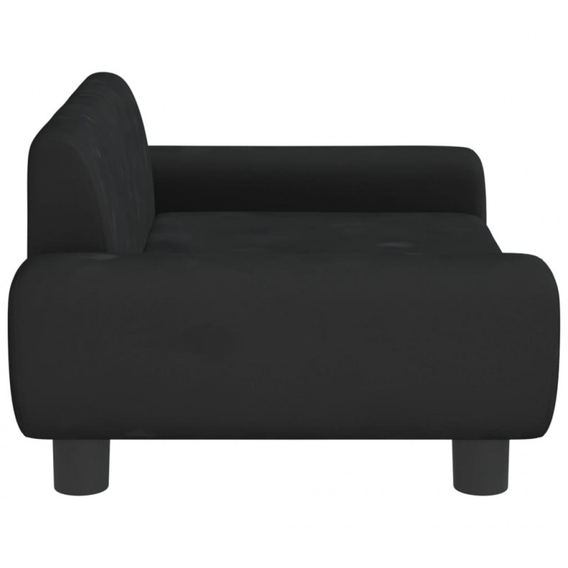Sofa dla dzieci, czarna, 70x45x33 cm, aksamit