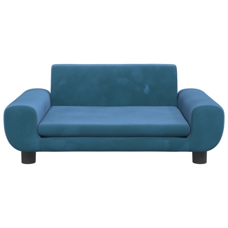 Sofa dla dzieci, niebieska, 70x45x33 cm, aksamit