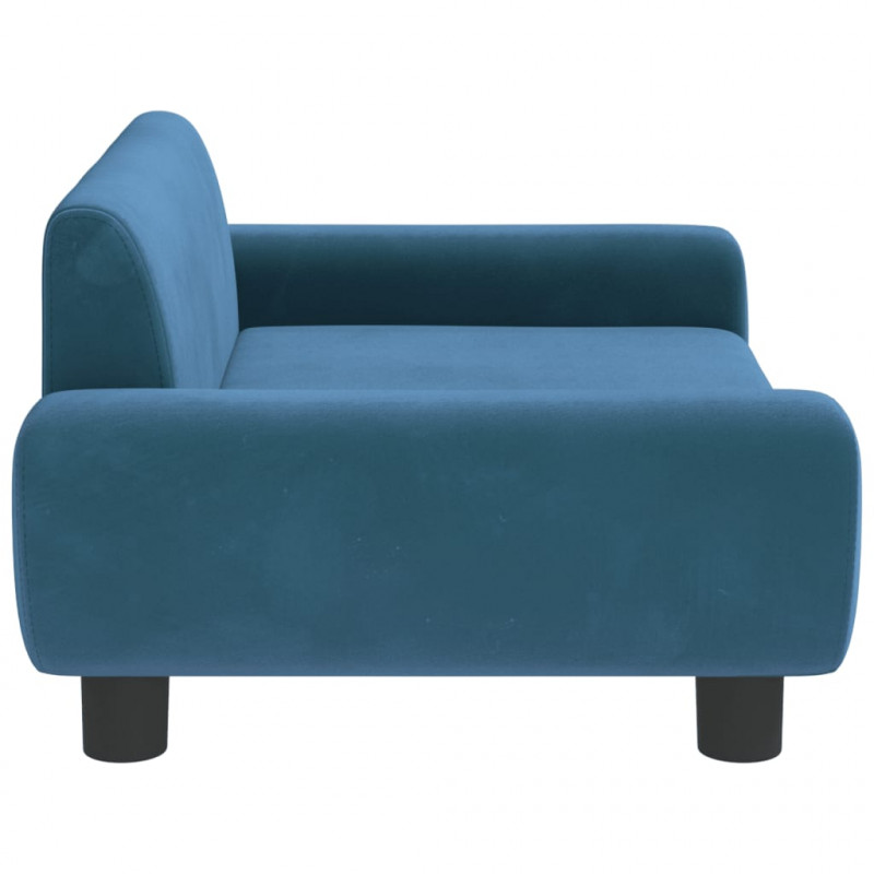 Sofa dla dzieci, niebieska, 70x45x33 cm, aksamit