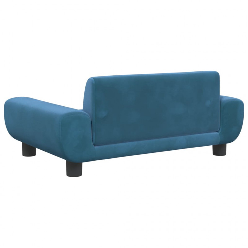 Sofa dla dzieci, niebieska, 70x45x33 cm, aksamit