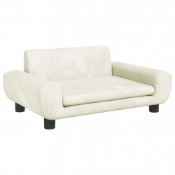 Sofa dla dzieci, kremowa, 70x45x33 cm, aksamit