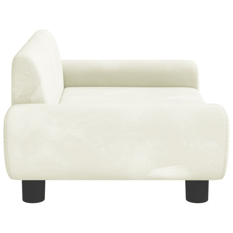 Sofa dla dzieci, kremowa, 70x45x33 cm, aksamit
