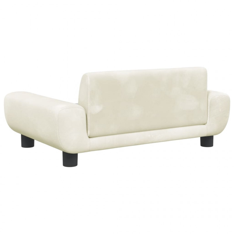 Sofa dla dzieci, kremowa, 70x45x33 cm, aksamit