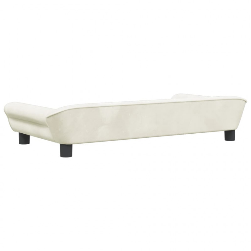 Sofa dla dzieci, kremowa, 100x50x26 cm, aksamit