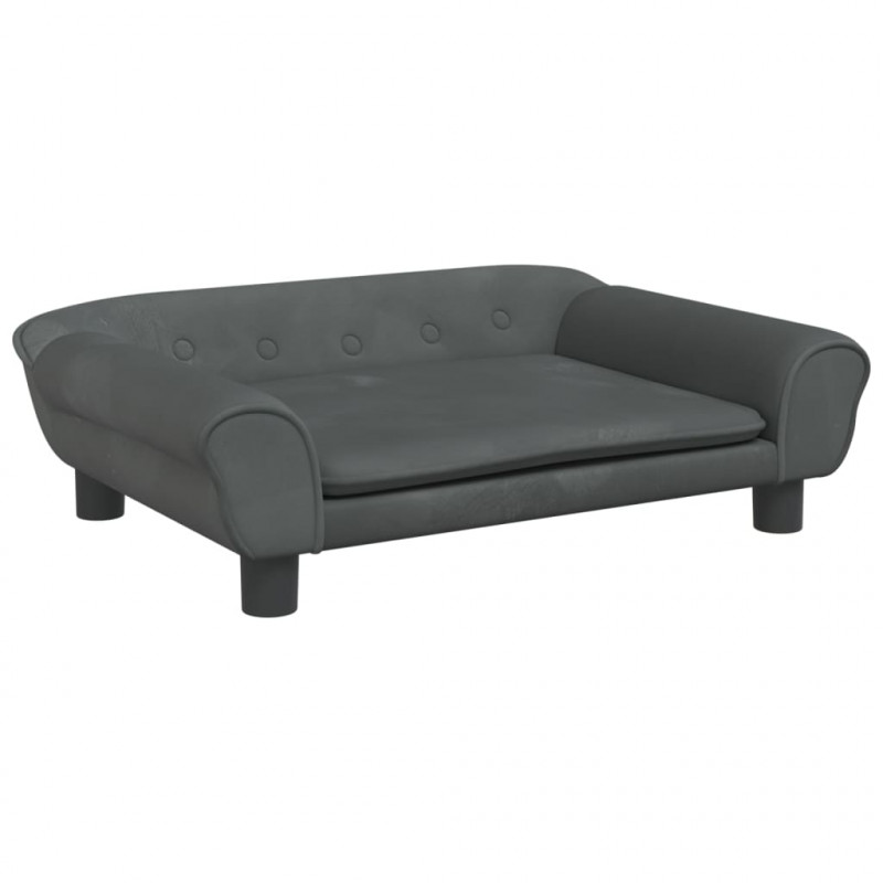 Sofa dla dzieci, ciemnoszara, 70x45x26 cm, aksamit