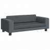 Sofa dziecięca z podnóżkiem, ciemnoszara, 100x50x30 cm, aksamit