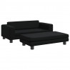 Sofa dziecięca z podnóżkiem, czarna, 100x50x30 cm, ekoskóra