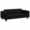 Sofa dziecięca z podnóżkiem, czarna, 100x50x30 cm, ekoskóra