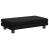 Sofa dziecięca z podnóżkiem, czarna, 100x50x30 cm, ekoskóra