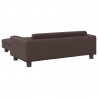Sofa dziecięca z podnóżkiem, brązowa, 100x50x30 cm, ekoskóra