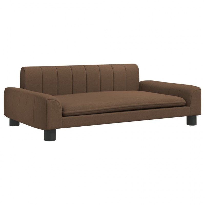Sofa dla dzieci, brązowa, 90x53x30 cm, obita tkaniną