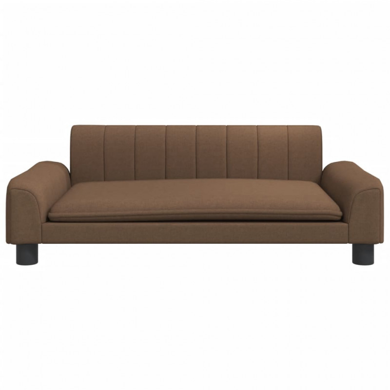 Sofa dla dzieci, brązowa, 90x53x30 cm, obita tkaniną