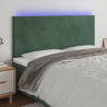 Zagłówek do łóżka z LED, ciemnozielony, 180x5x118/128 cm