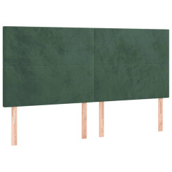 Zagłówek do łóżka z LED, ciemnozielony, 180x5x118/128 cm