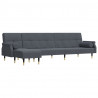Sofa rozkładana L, ciemnoszara, 271x140x70 cm, aksamit