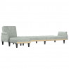 Sofa rozkładana L, jasnoszara, 271x140x70 cm, aksamit