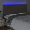 Zagłówek do łóżka z LED, taupe, 180x5x118/128 cm, tkanina