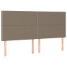 Zagłówek do łóżka z LED, taupe, 180x5x118/128 cm, tkanina