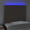 Zagłówek do łóżka z LED, taupe, 90x5x118/128 cm, tkanina