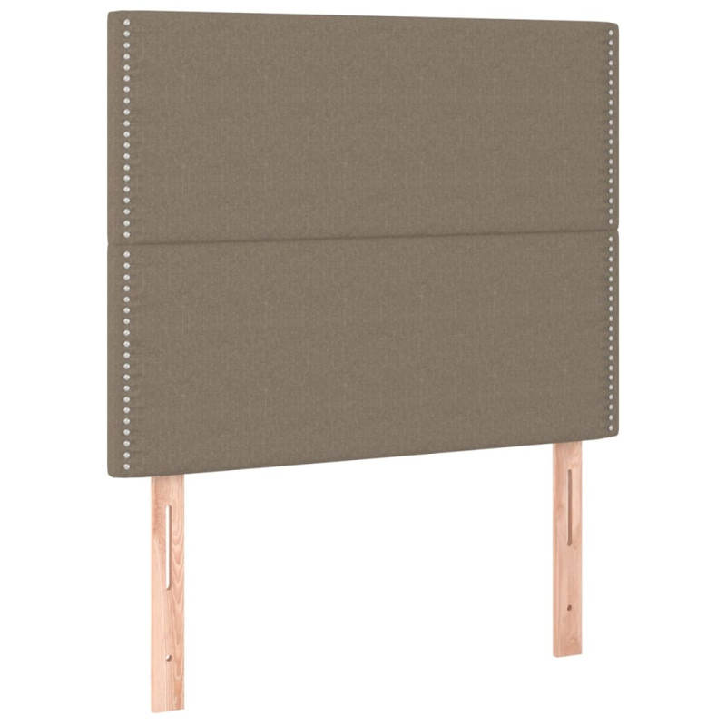 Zagłówek do łóżka z LED, taupe, 90x5x118/128 cm, tkanina