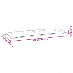 Poduszki na ławki ogrodowe, 2 szt., w pasy, 150x50x7 cm