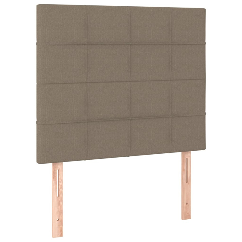 Zagłówek do łóżka z LED, taupe, 90x5x118/128 cm, tkanina