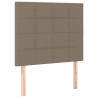 Zagłówek do łóżka z LED, taupe, 90x5x118/128 cm, tkanina