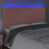 Zagłówek do łóżka z LED, różowy, 180x5x118/128 cm, aksamit