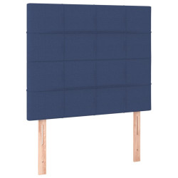 Zagłówek do łóżka z LED, niebieski, 80x5x118/128 cm, tkanina