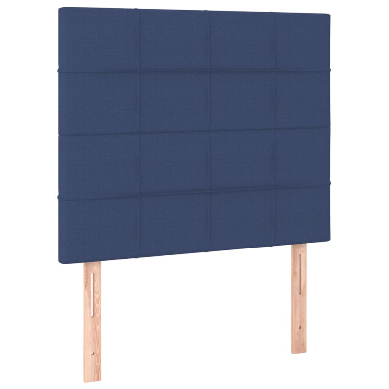 Zagłówek do łóżka z LED, niebieski, 80x5x118/128 cm, tkanina