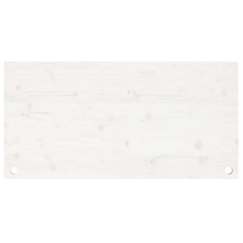 Blat biurka, biały, 100x50x2,5 cm, lite drewno sosnowe