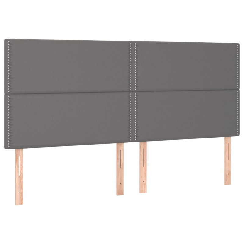 Zagłówek do łóżka, szary, 200x5x118/128 cm, sztuczna skóra