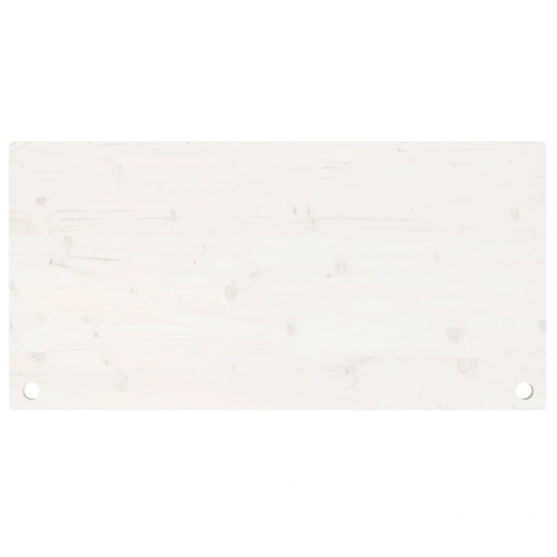 Blat biurka, biały, 110x55x2,5 cm, lite drewno sosnowe
