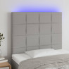 Zagłówek do łóżka z LED, jasnoszary, 90x5x118/128 cm, tkanina