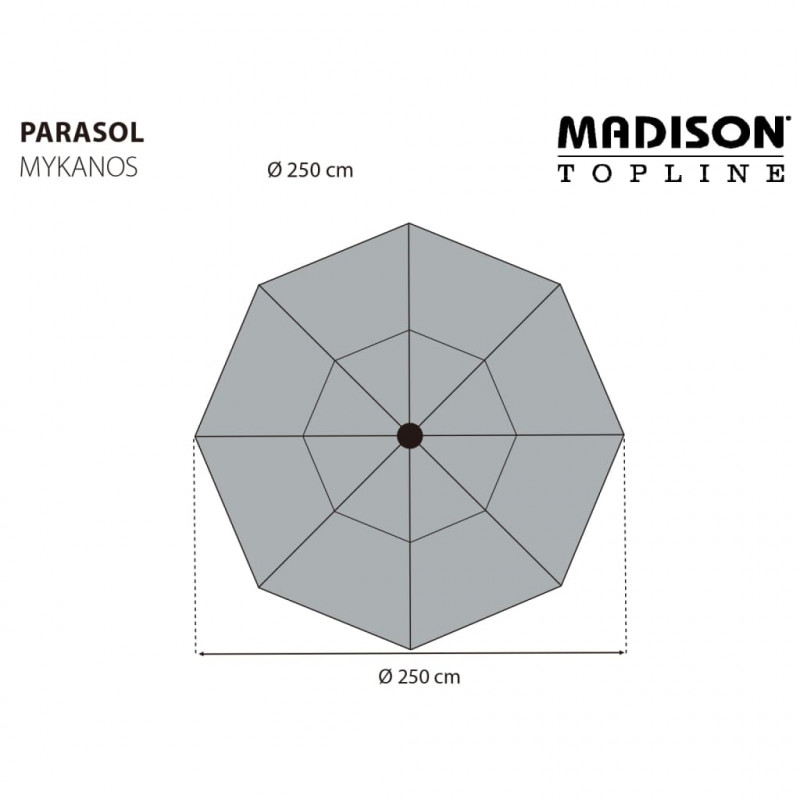 Madison Parasol ogrodowy Mykanos, 250 cm, zielony